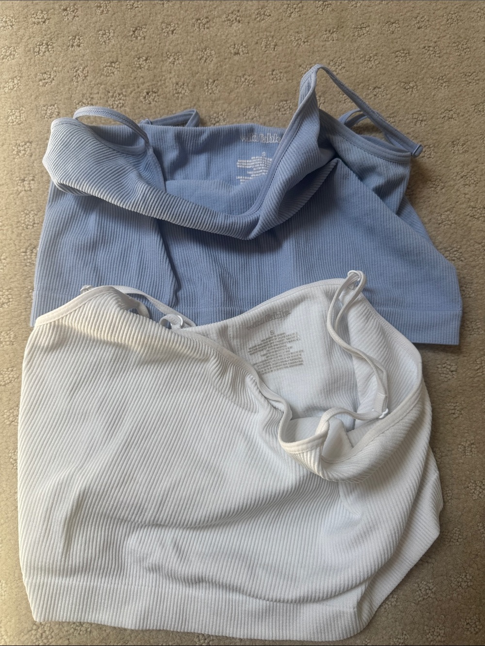 wild fable Ribbed Camisole Tank Tops in Light Blue & White